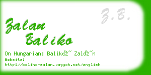 zalan baliko business card